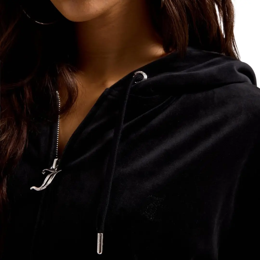 Juicy Couture Iccle Outline Cropped Hoodie - XS - Zwart