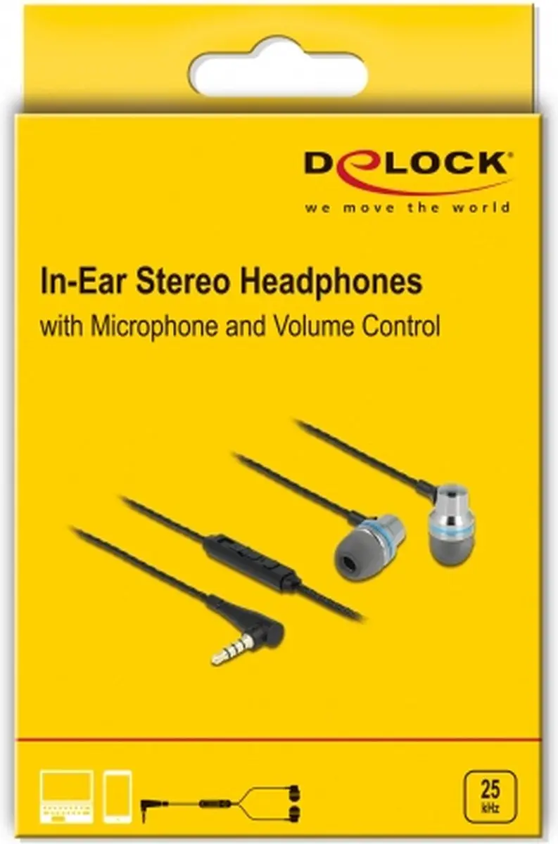 Delock 27183 Bedrade In-Ear Headset - Grijs