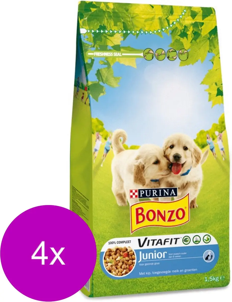 Bonzo Vitafit Junior Kip Melk Groente Hondenvoer