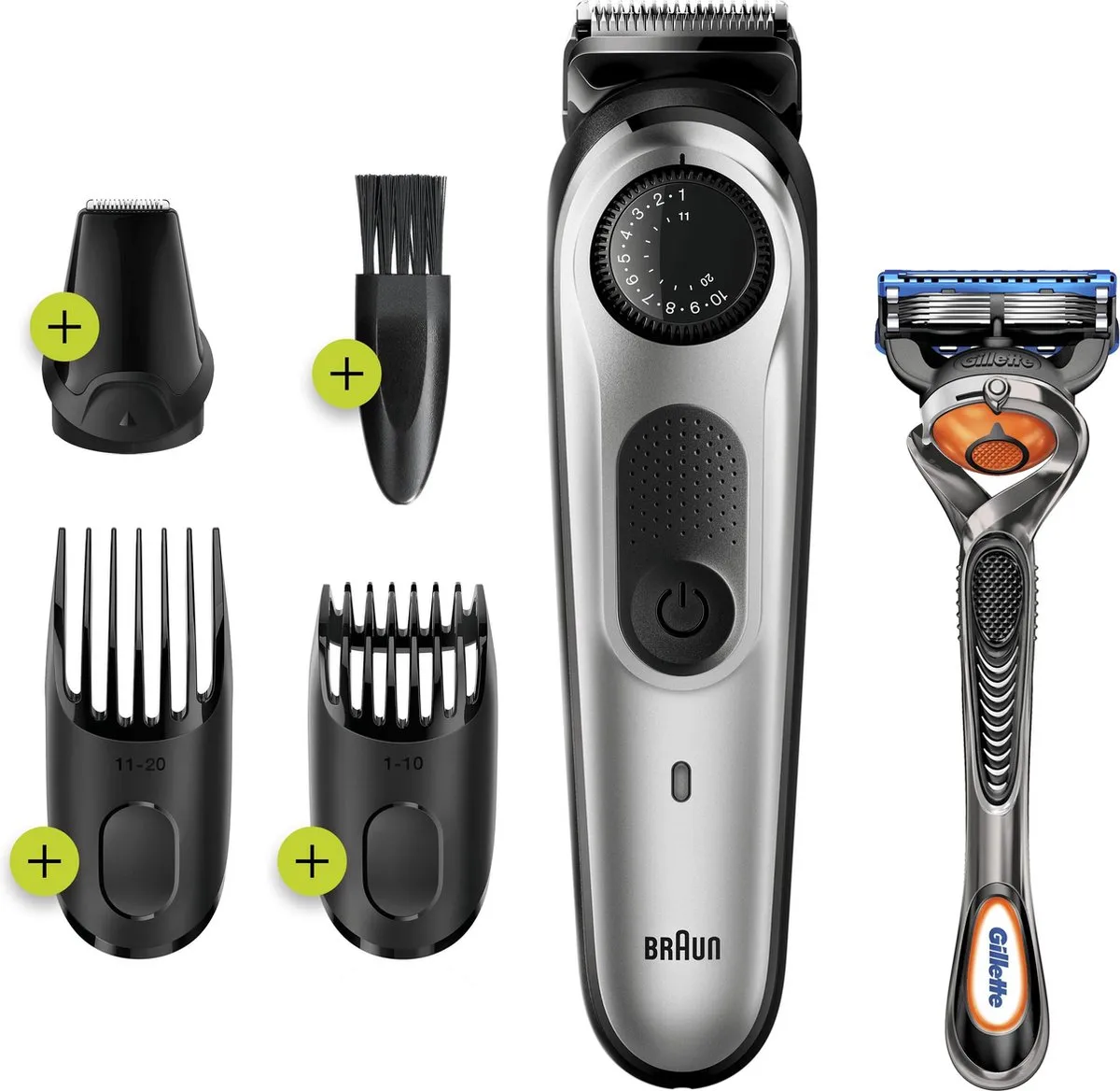 Braun BT5260 Baard- en Haartrimmer - 3 Opzetstukken - Zwart/Metaalzilver