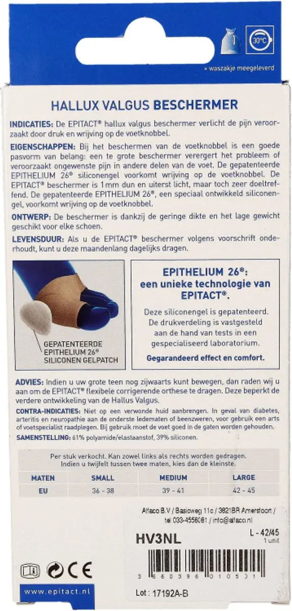 Epitact Hallux Valgus Beschermer L - Beige