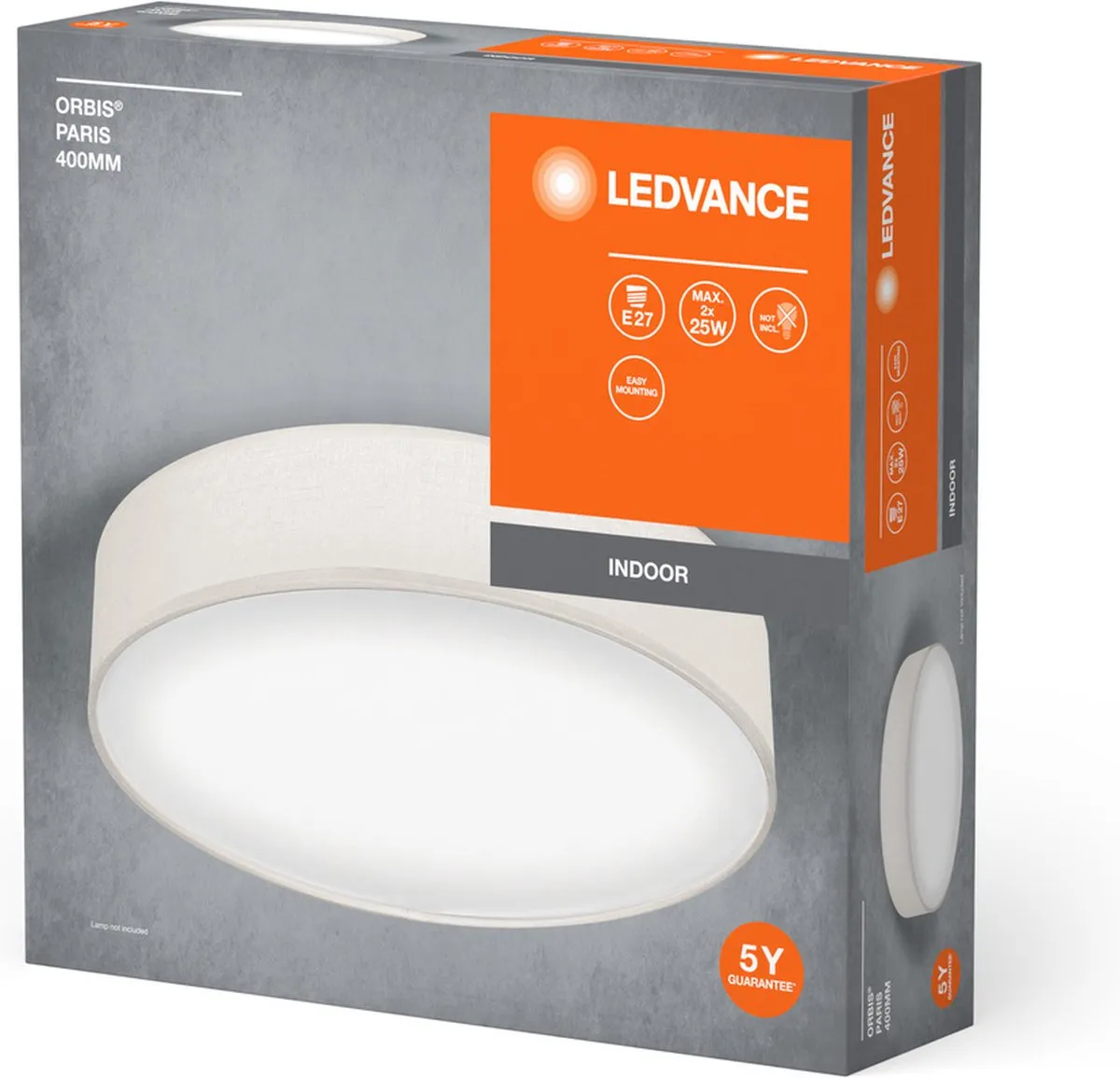 LEDVANCE Orbis Paris Plafondlamp 400mm - 2x E27 - Beige