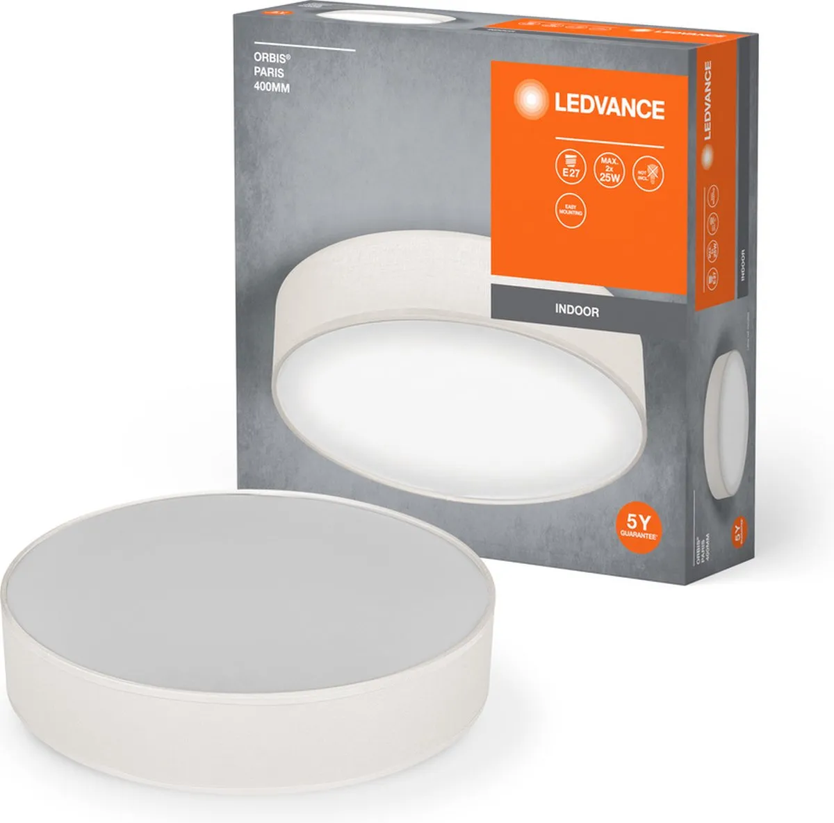LEDVANCE Orbis Paris Plafondlamp 400mm - 2x E27 - Beige