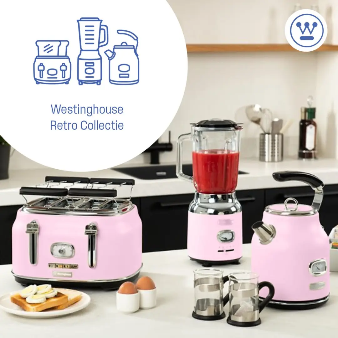 Westinghouse Retro Blender 600W - 1,5L Roze