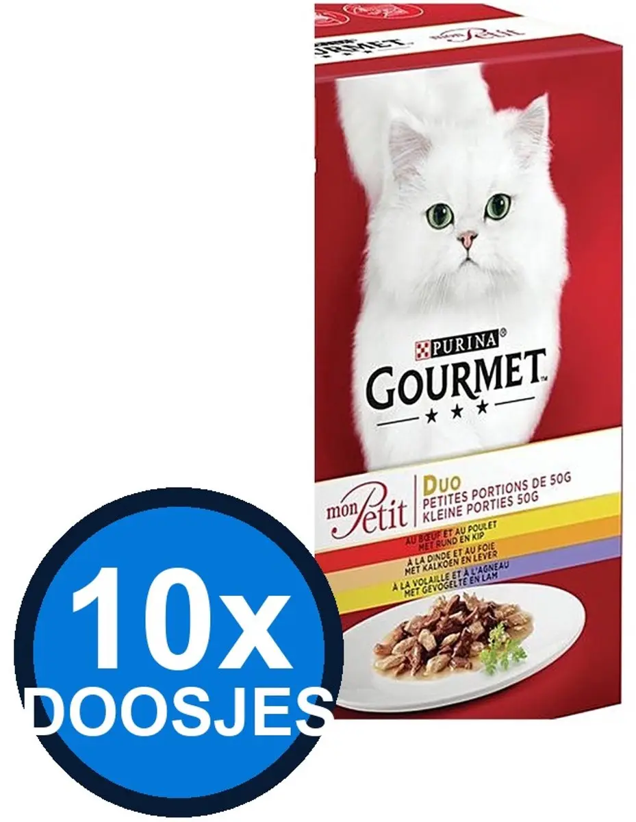 Gourmet Mon Petit Duo Vlees Kattenvoer Natvoer