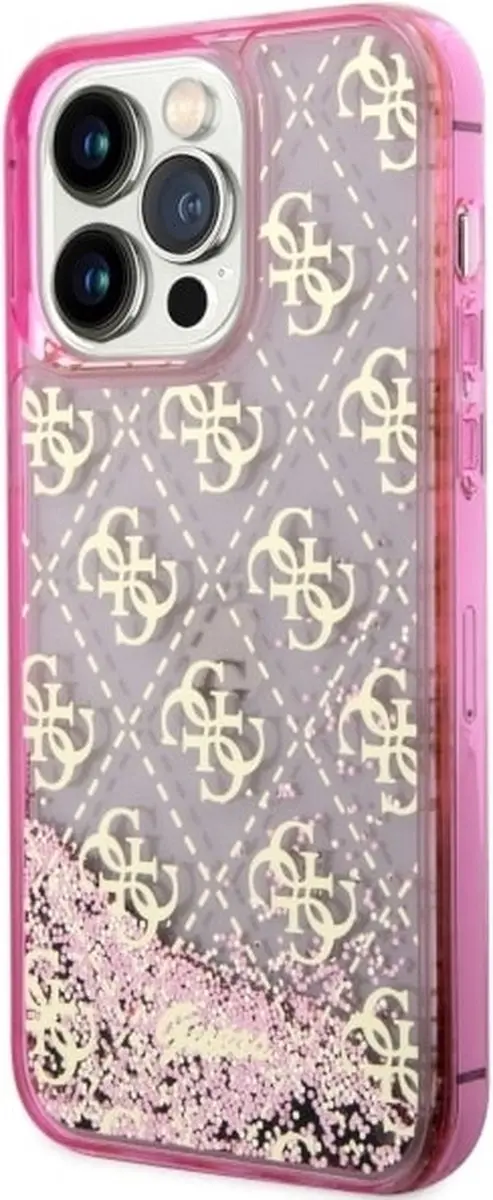 GUESS GUHCP14XLC4PSGP Hoesje iPhone 14 Pro Max - Roze Glitter