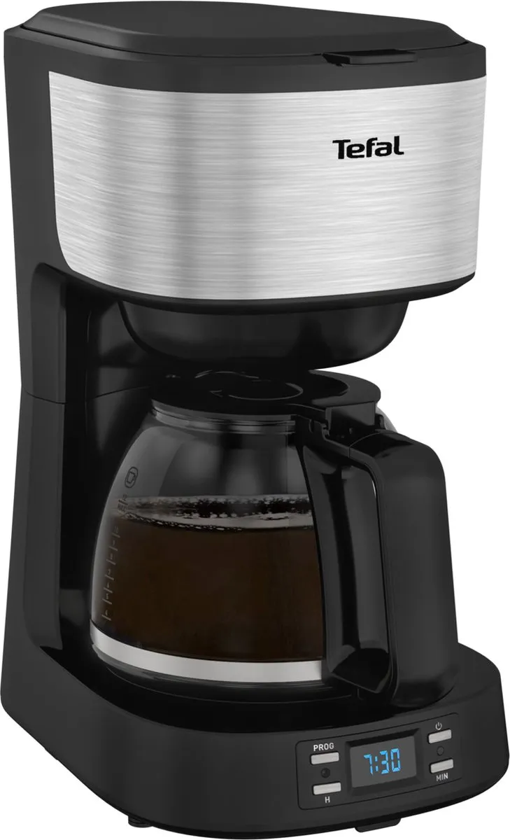 Tefal Equinox CM520D Koffiezetapparaat 12 Kopjes - 1,2L - Zwart/Zilver - afbeelding 2 van 6