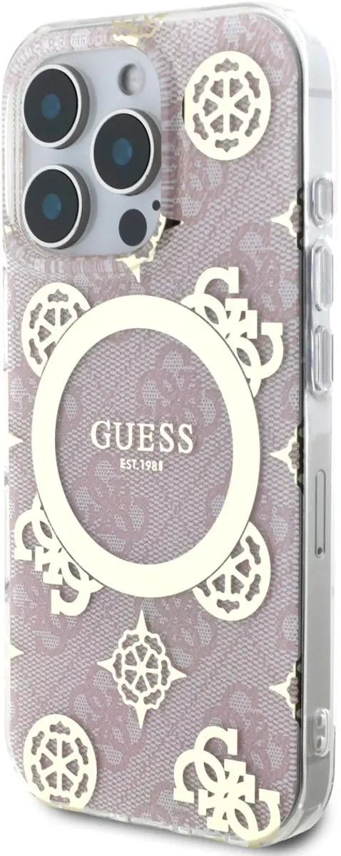 Guess iPhone 16 Pro Max Back Cover - Roze - MagSafe