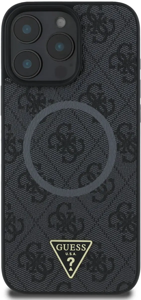 GUESS iPhone 16 Pro Telefoonhoesje - MagSafe - Zwart - 3666339322366