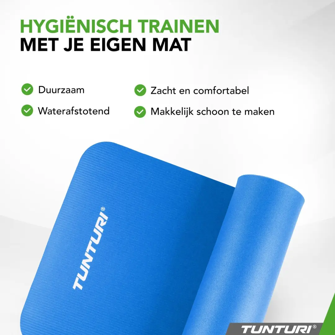 Tunturi NBR Yogamat Anti-Slip 180x60x1.5cm - Blauw