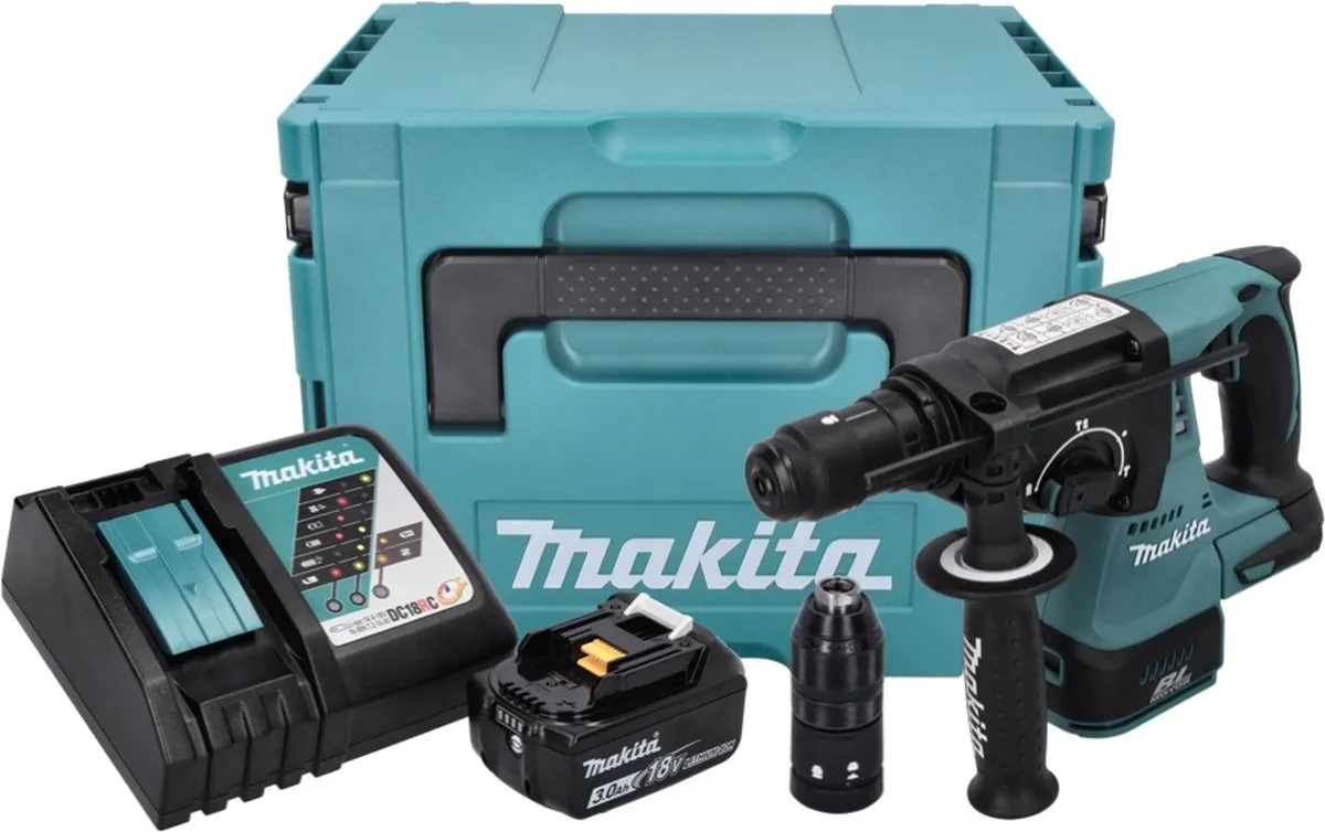 Makita DHR243RF1J Accuboormachine 18V SDS-plus Brushless - 2,0J - 1x3,0Ah - afbeelding 2 van 5