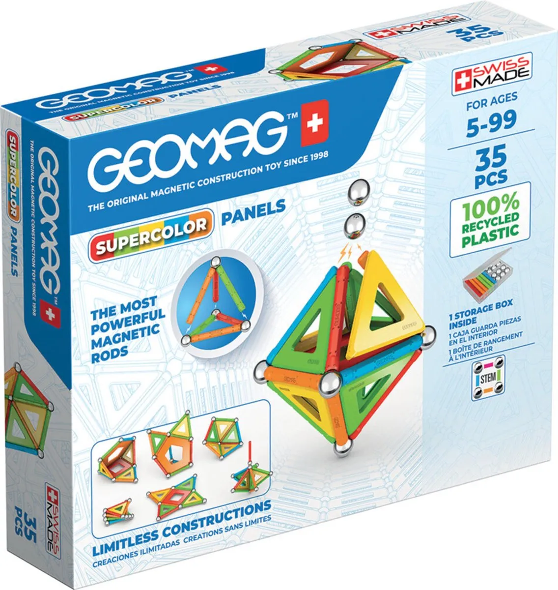 Geomag Super Color Recycled 35-delig - Multikleur