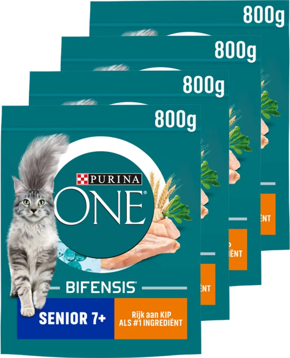 Purina ONE Senior Kattenbrokjes Kip & Volkoren 20x800g