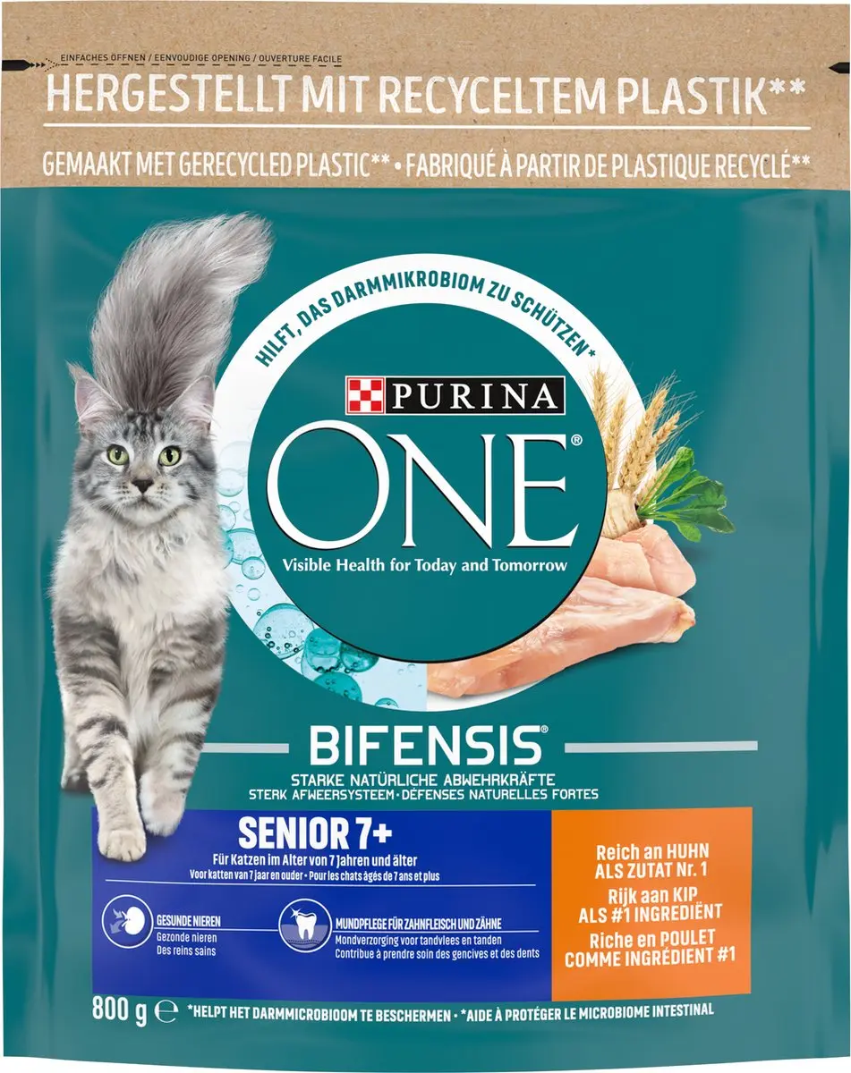 Purina ONE Senior Kattenbrokjes Kip & Volkoren 20x800g