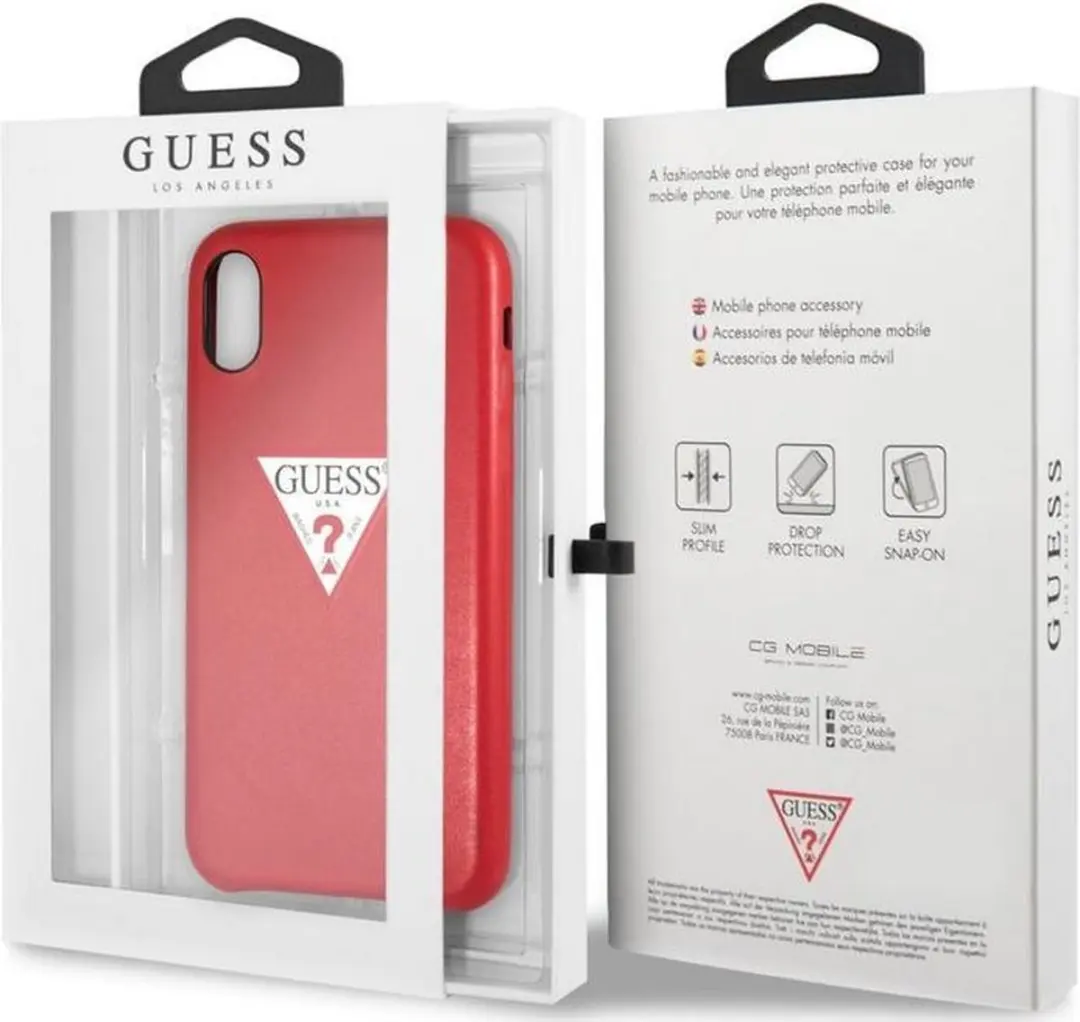 GUESS Triangle Back Case - iPhone XS Max - Rood