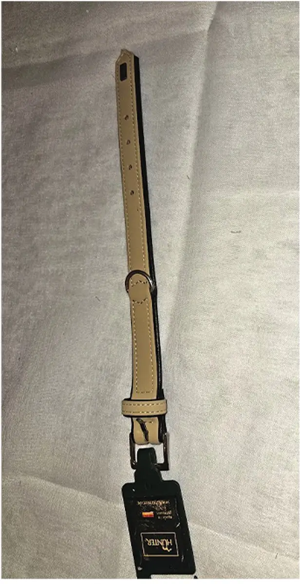 Hunter Halsband Softy Beige/Zwart 30x3cm