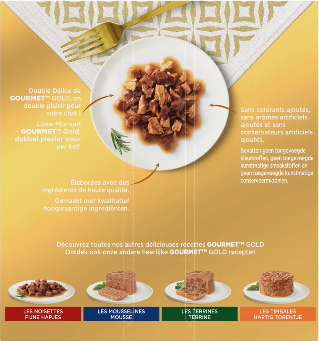 Gourmet Gold Luxe Mix Natvoer Kattenvoer - 48 x 85g