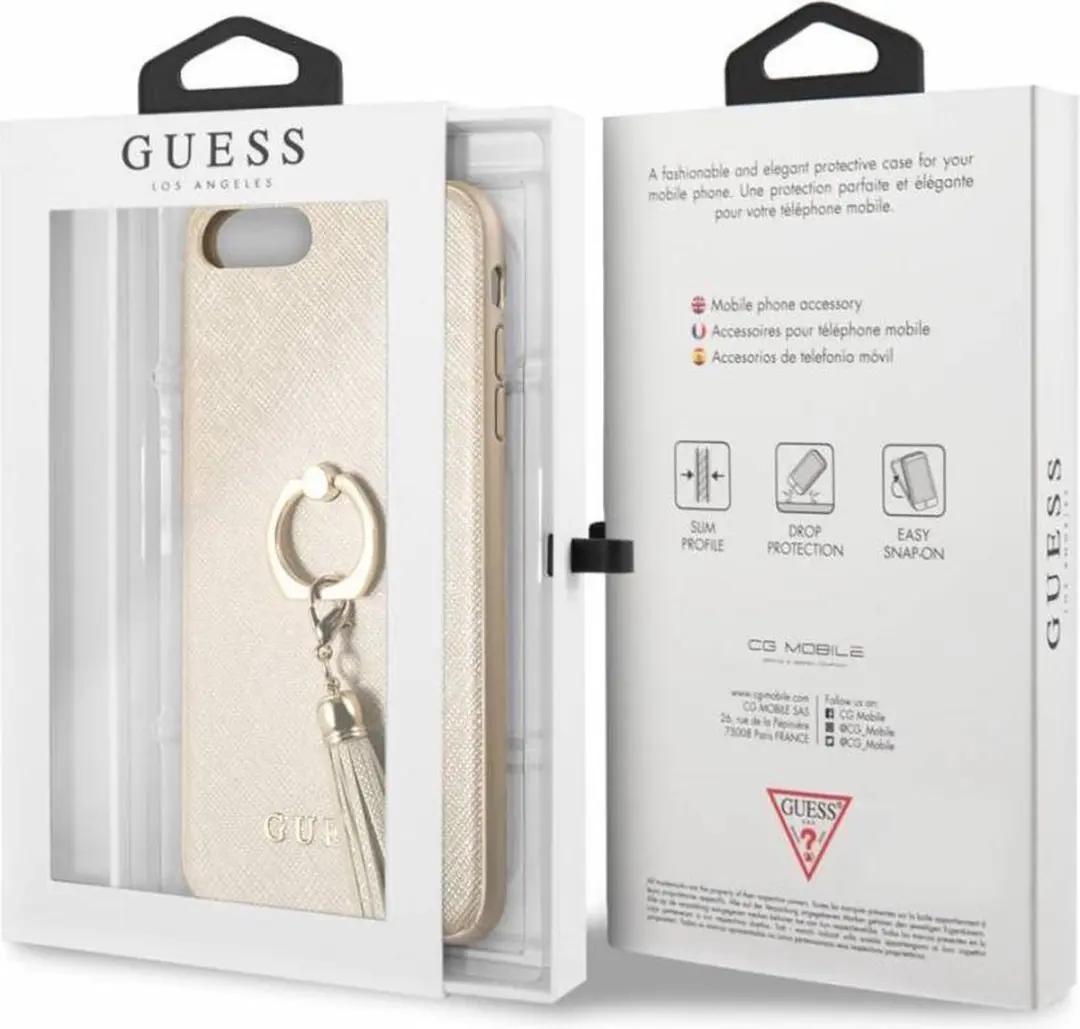 GUESS iPhone 8 Plus Hoesje - Goud - Kunstleer - afbeelding 2 van 5