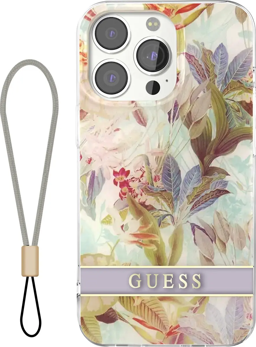 GUESS Hoesje iPhone 13 Pro Flowers Lavendel