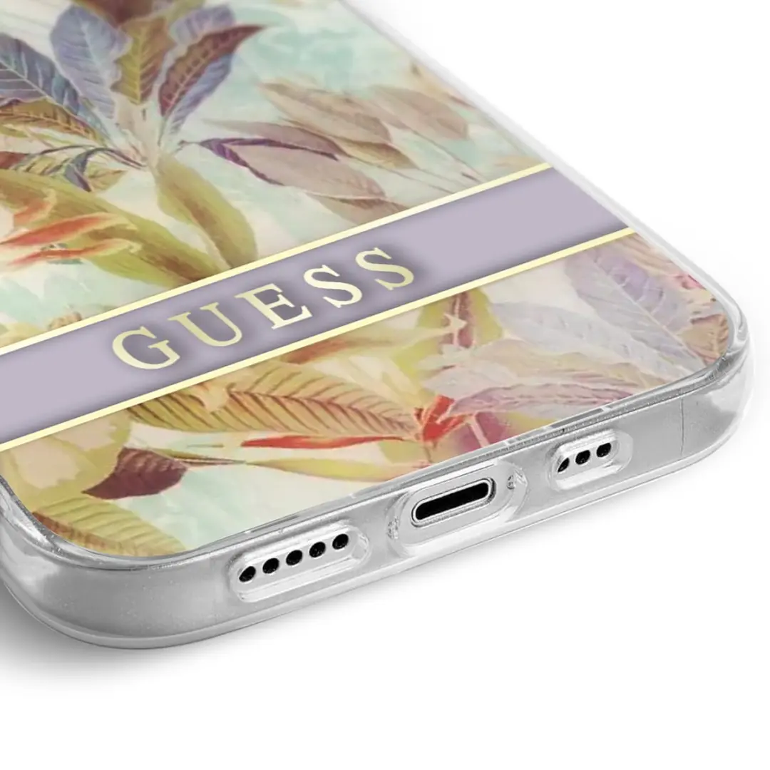 GUESS Hoesje iPhone 13 Pro Flowers Lavendel - 3666339040574 - afbeelding 4 van 6