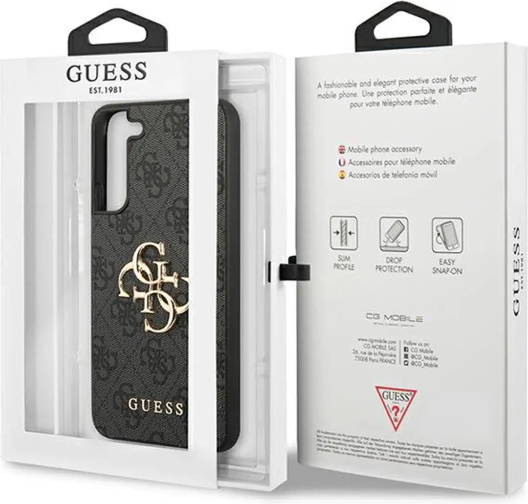 Guess 4G Metal Logo Back Case - Samsung Galaxy S23+ - Grijs - afbeelding 6 van 6