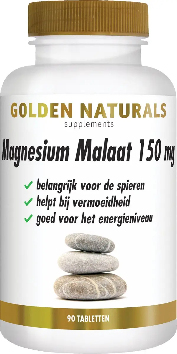 Golden Naturals Magnesium Malaat 90 Vegan Tabletten