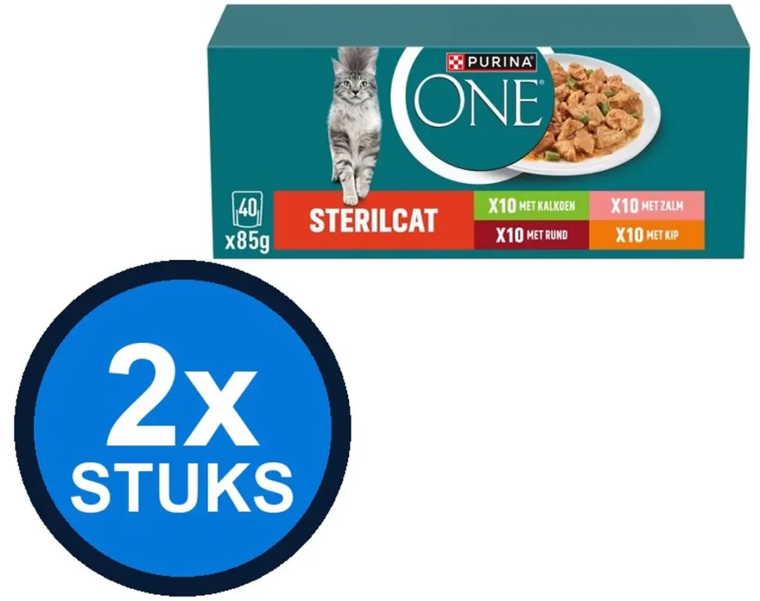 Purina ONE Sterilcat Adult Kalkoen & Zalm & Rund & Kip Natvoer