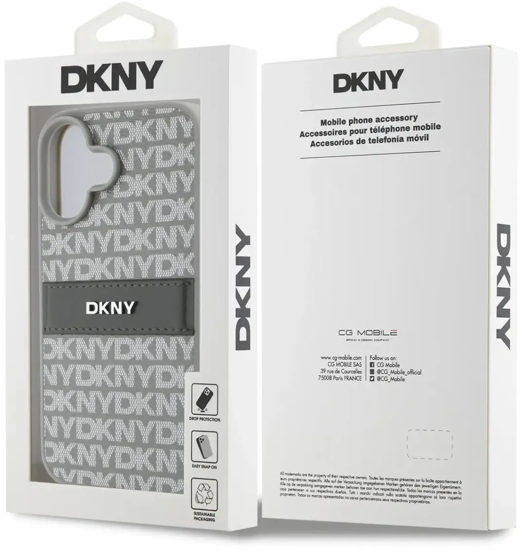 DKNY Backcover iPhone 16 - Beige - 3666339333348