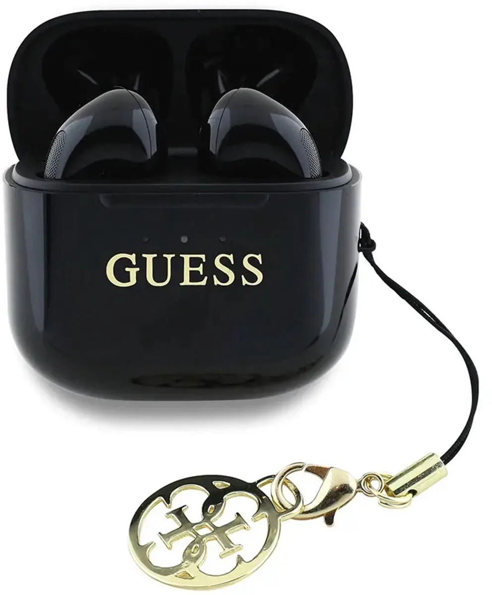 GUESS XMCC Glossy Effect Draadloze Oordopjes - GUTWSXMCCLK - Zwart