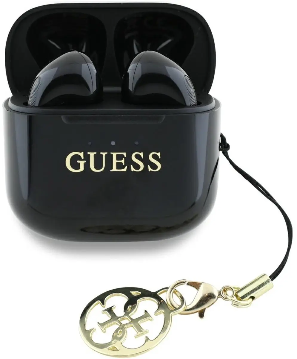 GUESS XMCC Glossy Effect Draadloze Oordopjes - GUTWSXMCCLK - Zwart