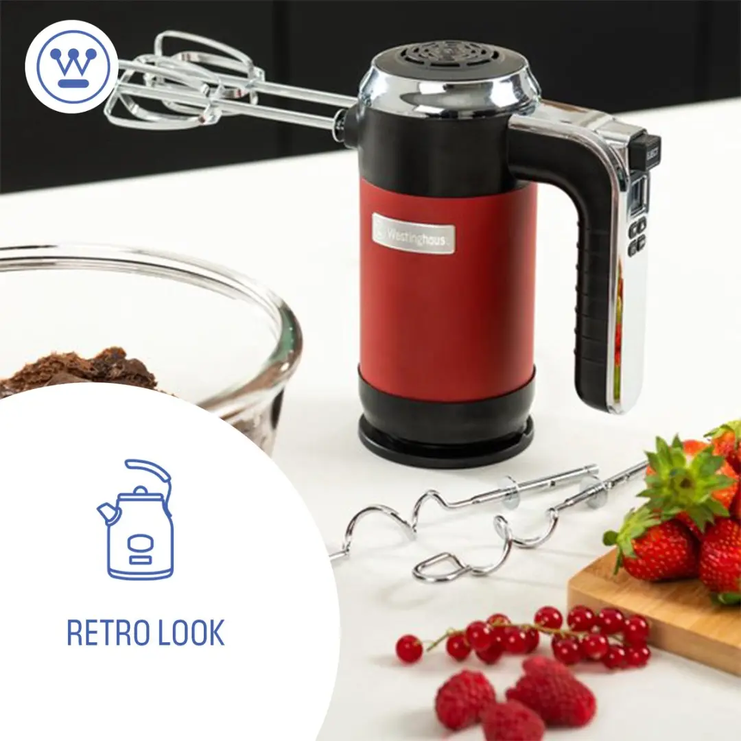 Westinghouse Retro Handmixer WKHM250RD - 350W - Rood