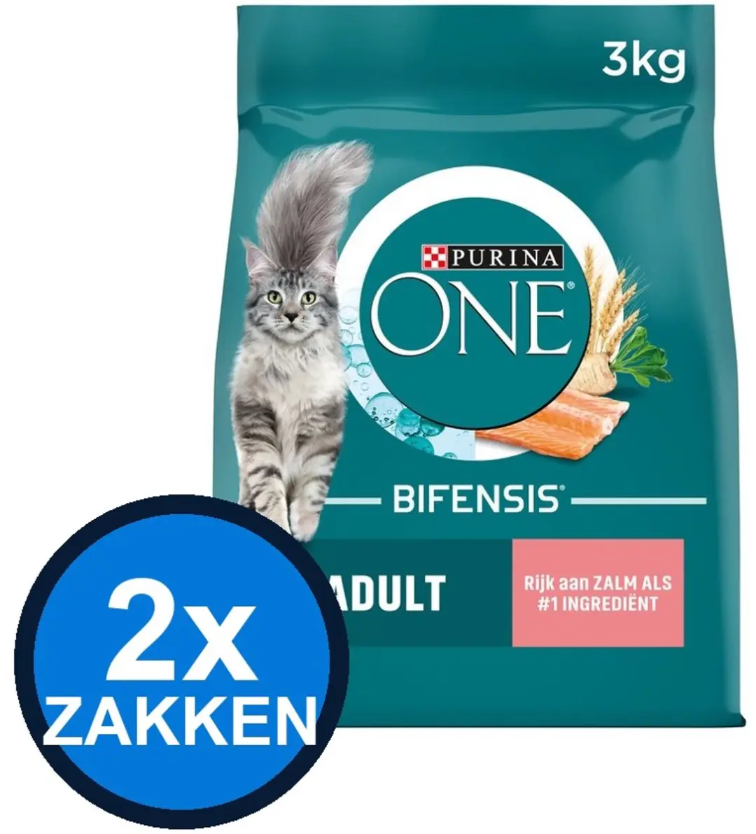 Purina ONE Adult Zalm & Verse Groenten Kattenvoer Droogvoer - 3x 1.5kg