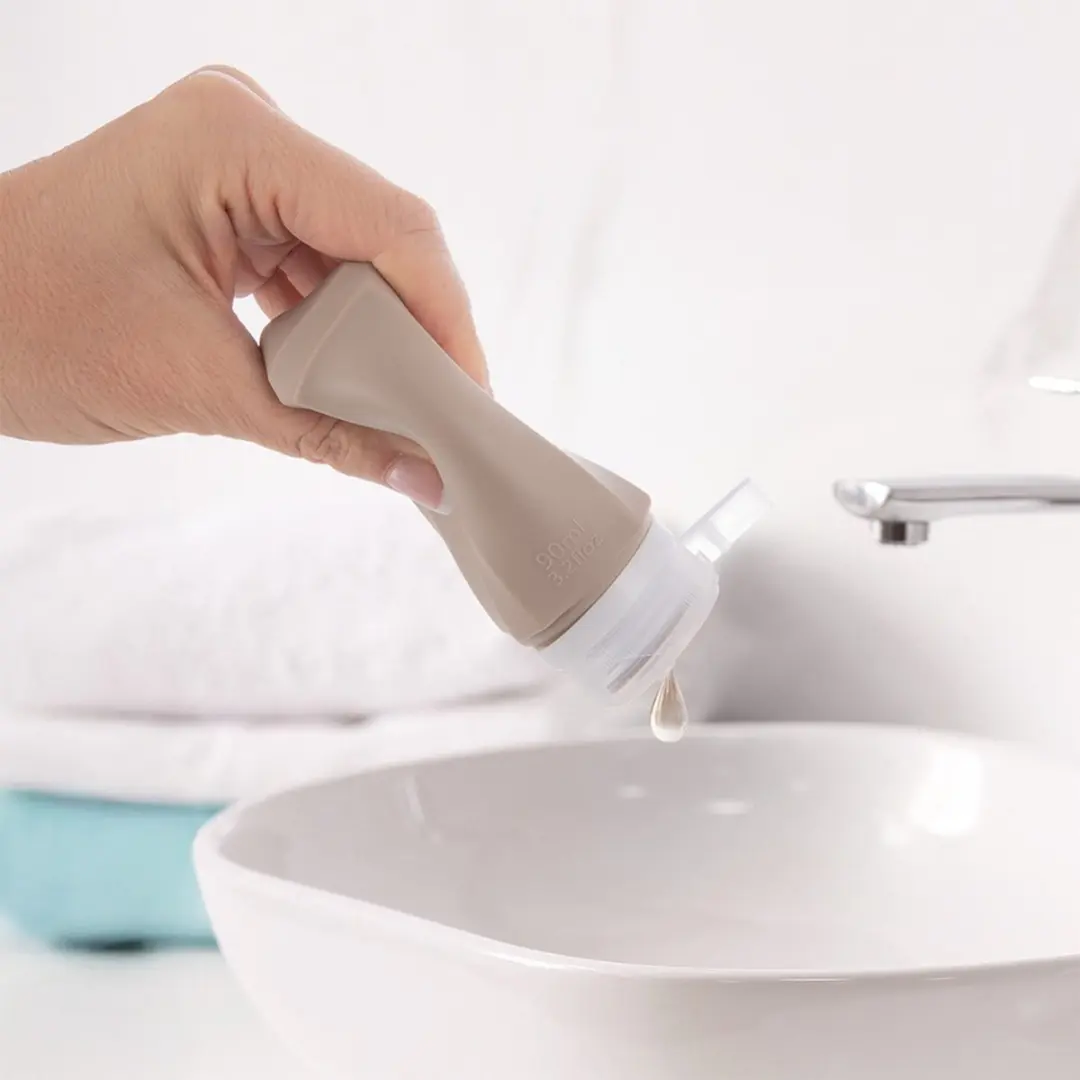 Orion Reisflesjes 5-delig Silicone - 90ml - Beige - afbeelding 6 van 6