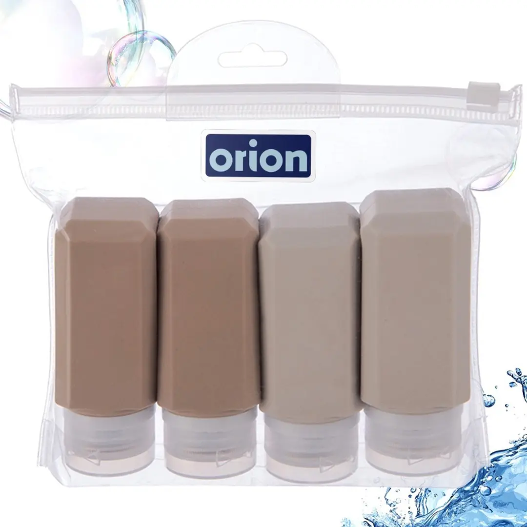 Orion Reisflesjes 5-delig Silicone - 90ml - Beige