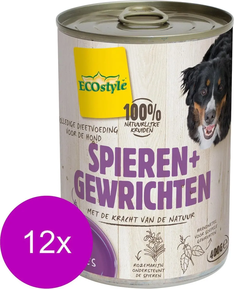 Vitastyle Blik Vitaal Vlees Spieren + Gewrichten Hondenvoer - 12x400g