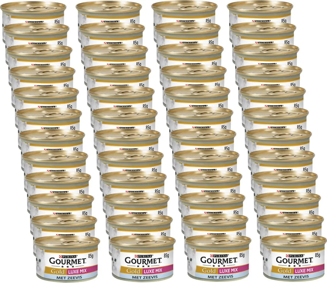 Gourmet Gold Luxe Mix Kattenvoer 48x85g - Vis&Mix&Vis