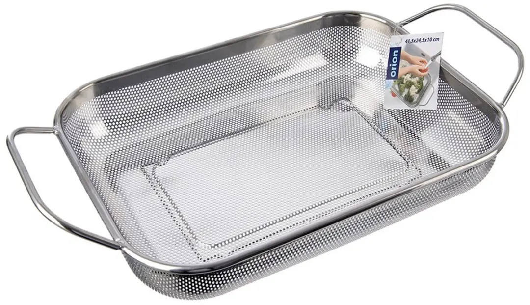 Orion Anett Roestvrijstalen Keukenzeef 43x25cm - Zilver
