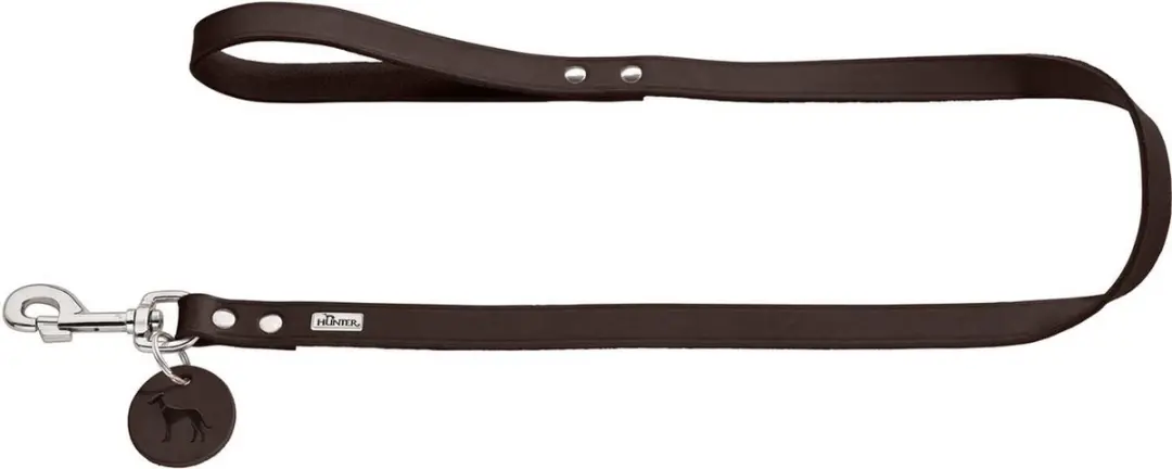 Hunter Looplijn Leder Hondenriem 100x2cm