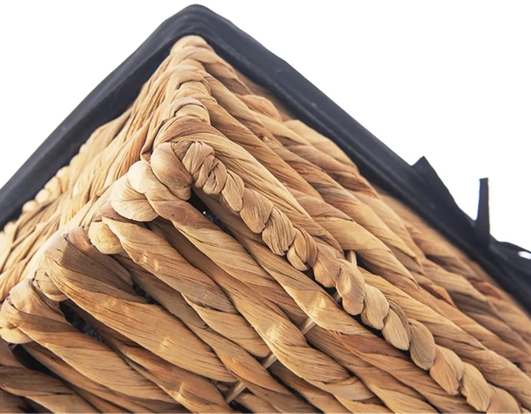 Orion Natuurlijke Opbergmand 30x20x14cm - Waterhyacint - Zwart - afbeelding 6 van 6