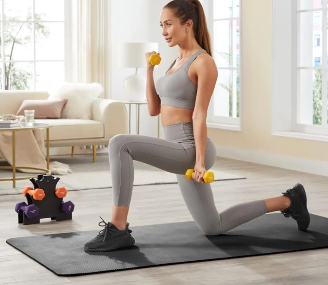 Orion Hex Dumbbell Set 6-delig - 1/1,5/2kg - Paars/Oranje/Geel