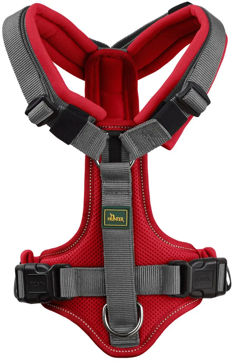 Hunter Harnas Maldon Up Rood&Grijs - 34-49 cm