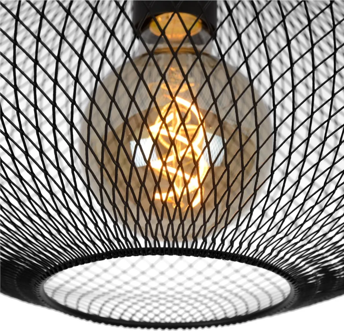 Lucide MESH Plafondlamp Ø45cm - 1xE27 - Zwart