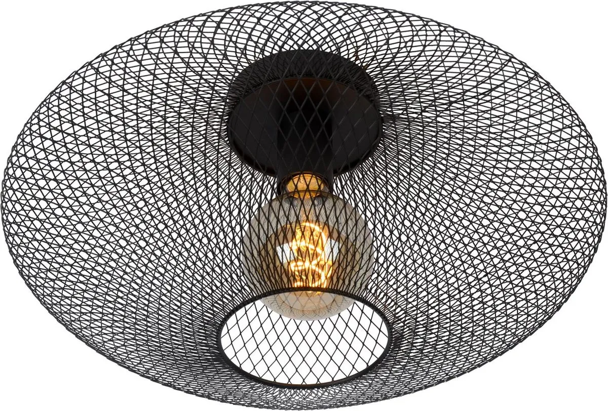 Lucide MESH Plafondlamp Ø45cm - 1xE27 - Zwart