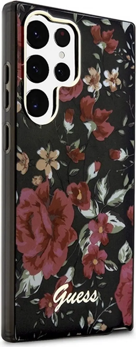 Guess Flower Back Cover GUHCS23LFLKH - Samsung Galaxy S23 Ultra - Khaki