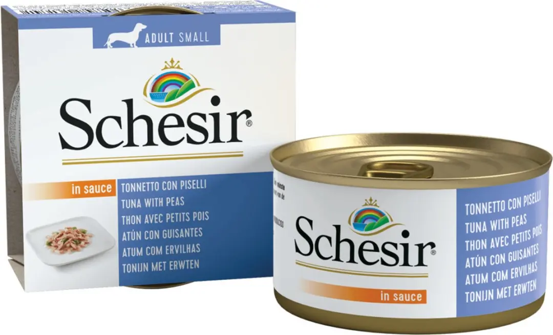 Schesir Hondenvoer Tonijn Erwten in Saus 85g - 14 Stuks