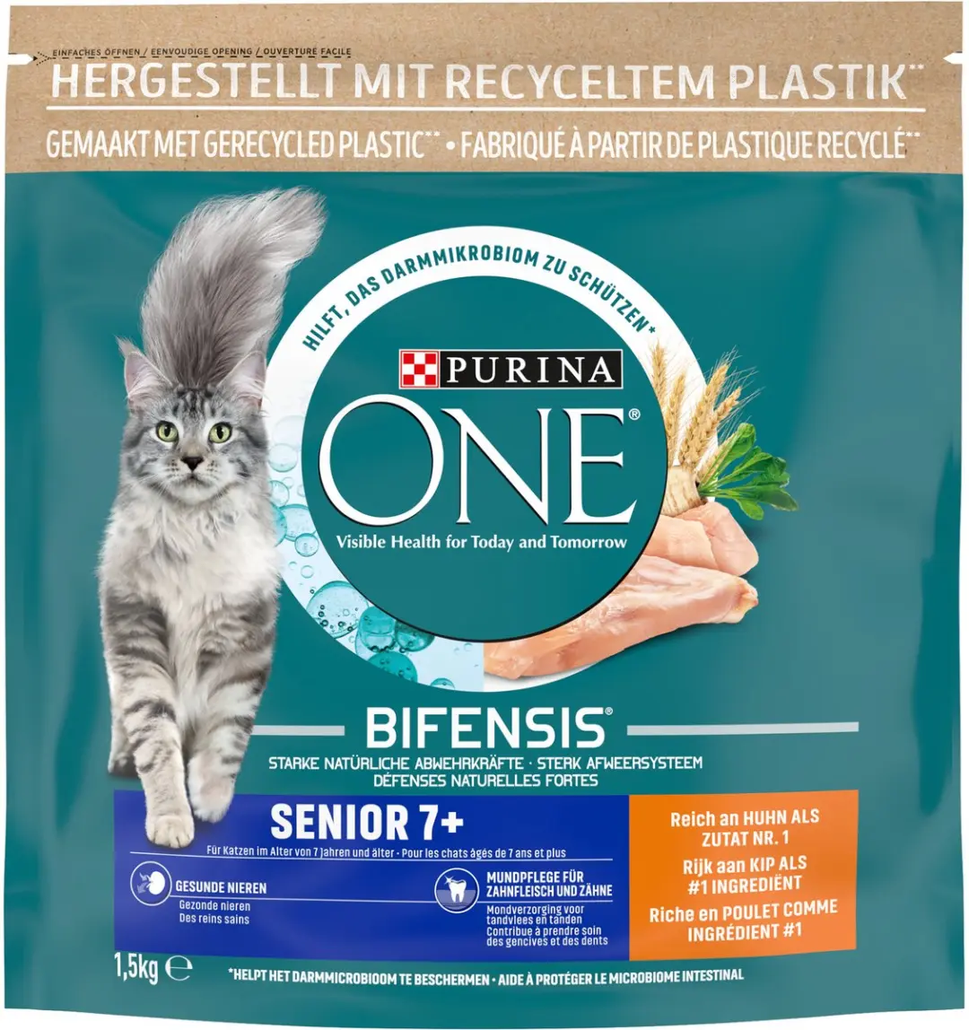 Purina ONE Senior Kattenvoer Kip/Volkoren Granen 1,5 kg - afbeelding 6 van 6