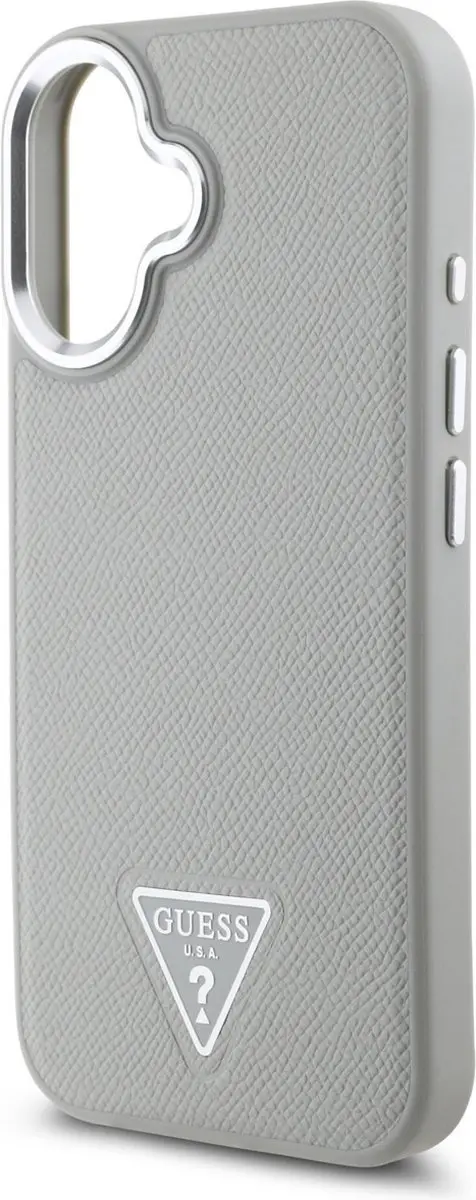 GUESS Grained Triangle Case iPhone 16 - Beige - GUHMP16SPGTSPSE - afbeelding 6 van 6
