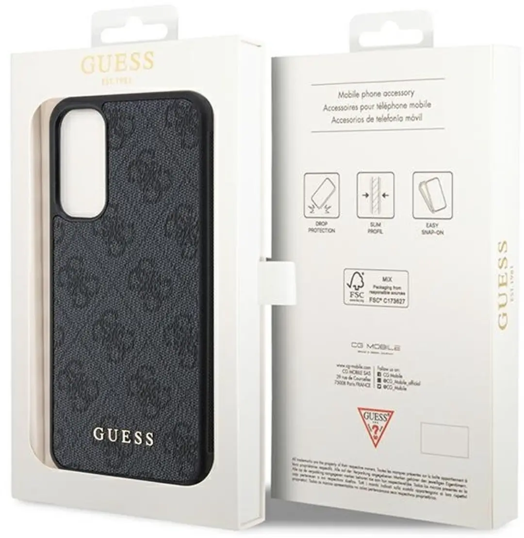 GUESS Hard Case 4G Logo Metaal Grijs GUHCSA34G4GFGR - Samsung Galaxy A34