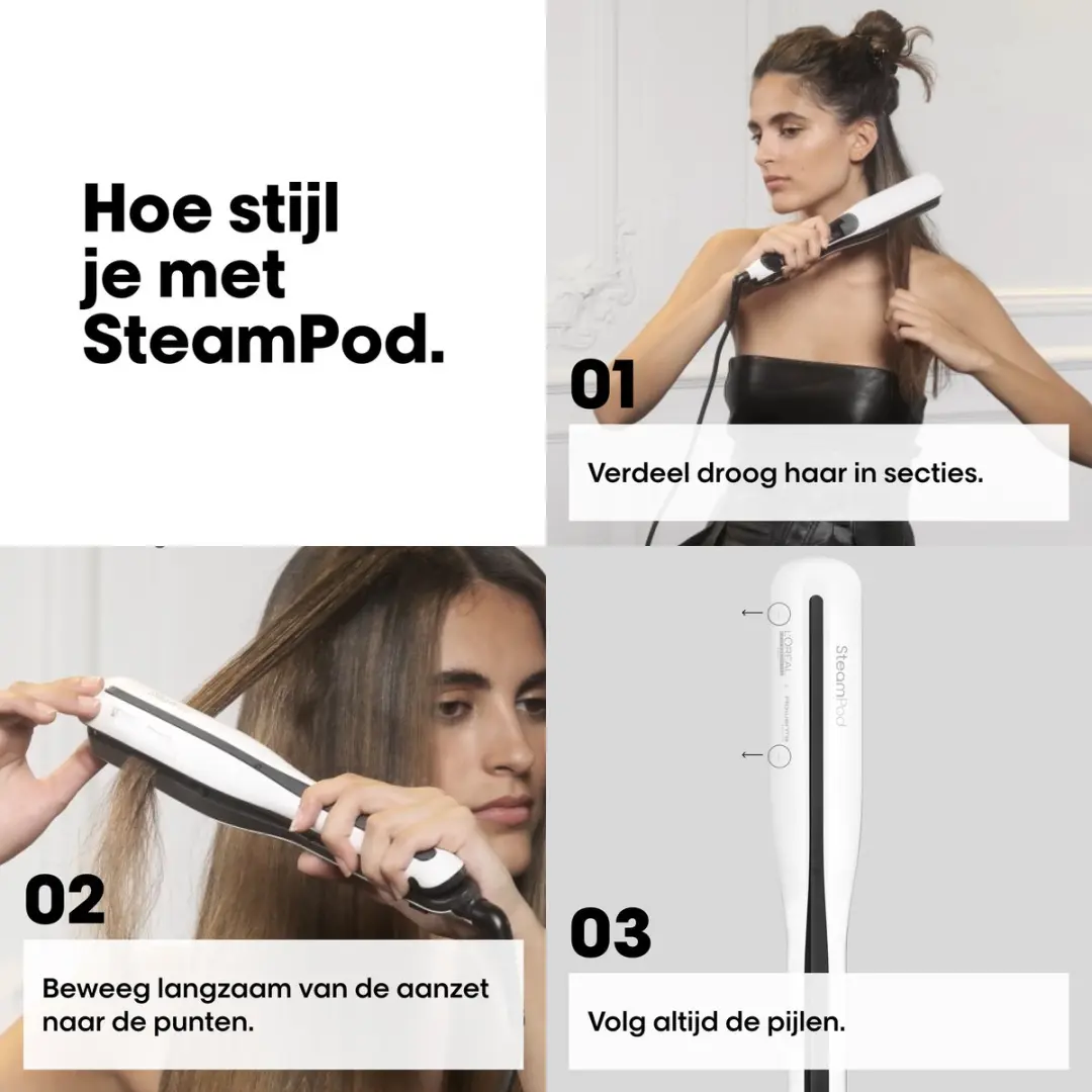 L'Oréal Professionnel Steampod 3.0 E3142101 Stijltang - 3 standen - Wit