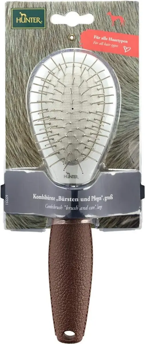 Hunter Hondenborstel Spa Multifunctioneel L - Bruin